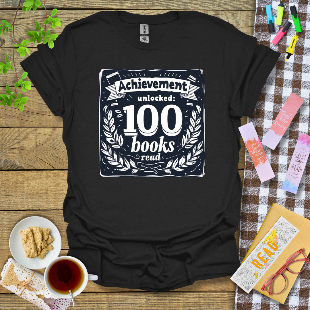 Achievement Unlocked: 100 Books Read Graphic T Shirt