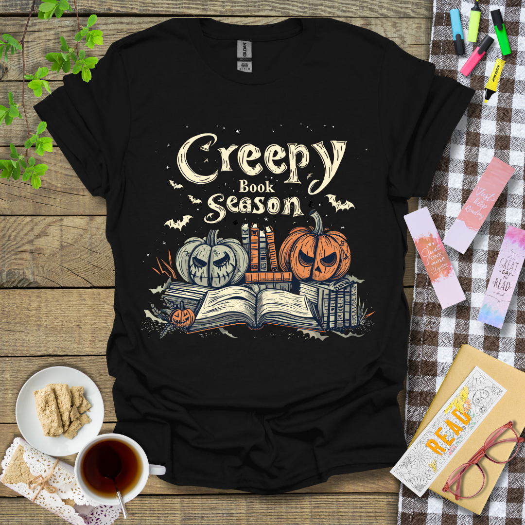 Creepy Book Season Graphic T Shirt