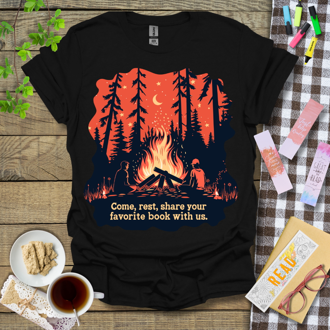Come, Rest, Share Your Favorite Book With Us Graphic T Shirt