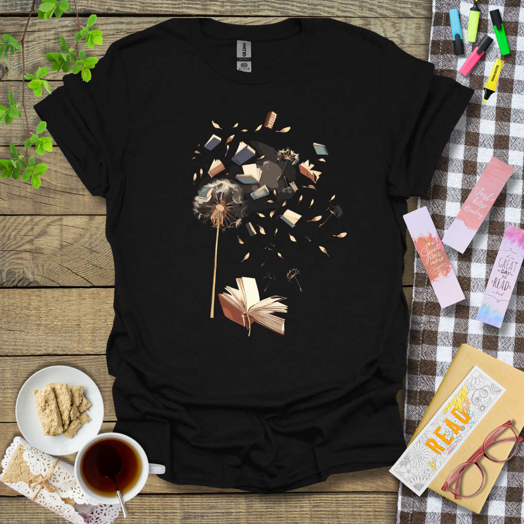 Dandelion Books Floating In The Air Graphic T Shirt