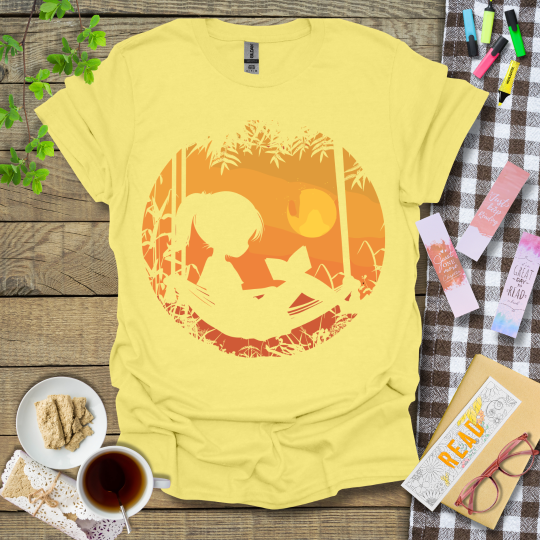 Girl Reading On A Hammock Graphic T Shirt