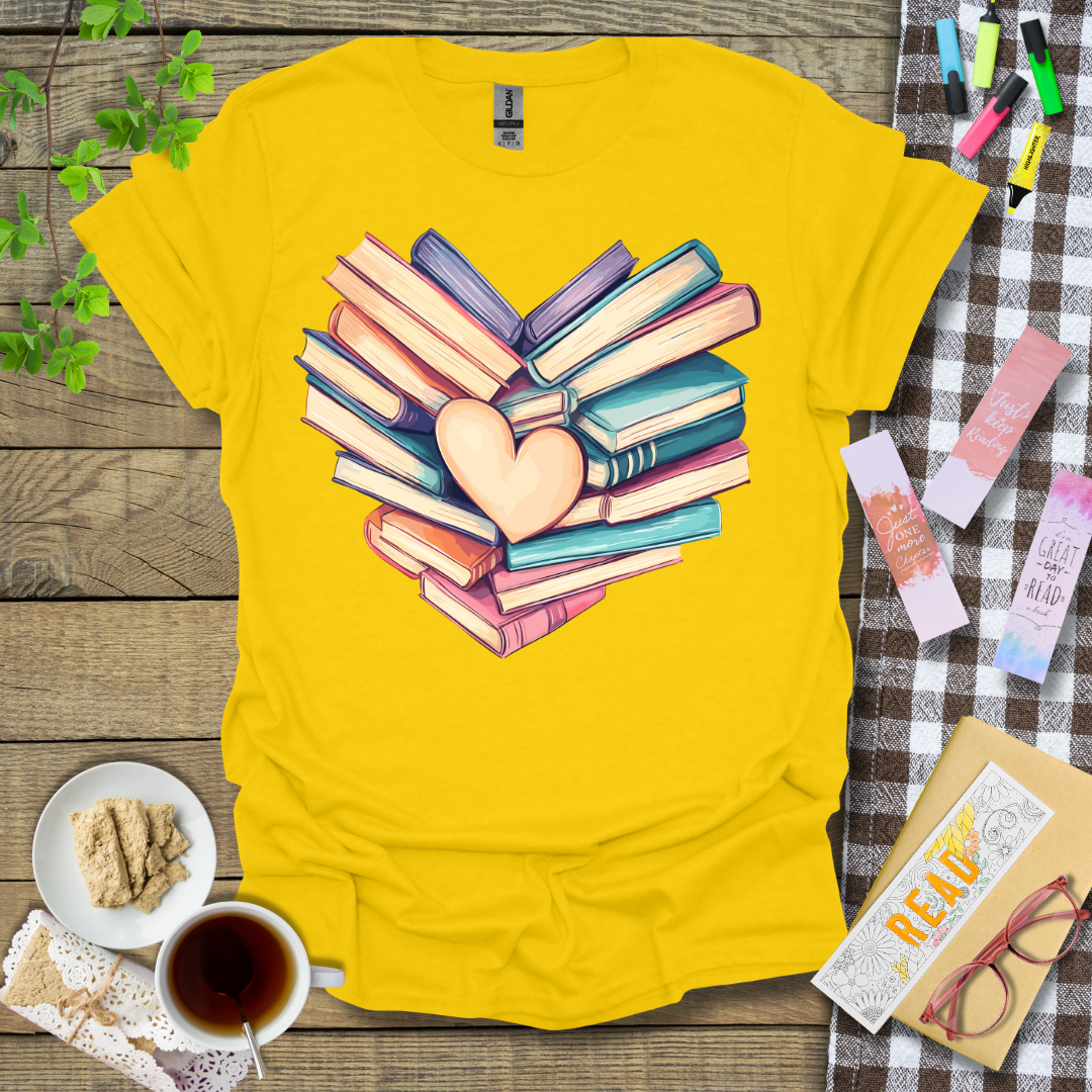 Heart Shape Book Graphic T Shirt