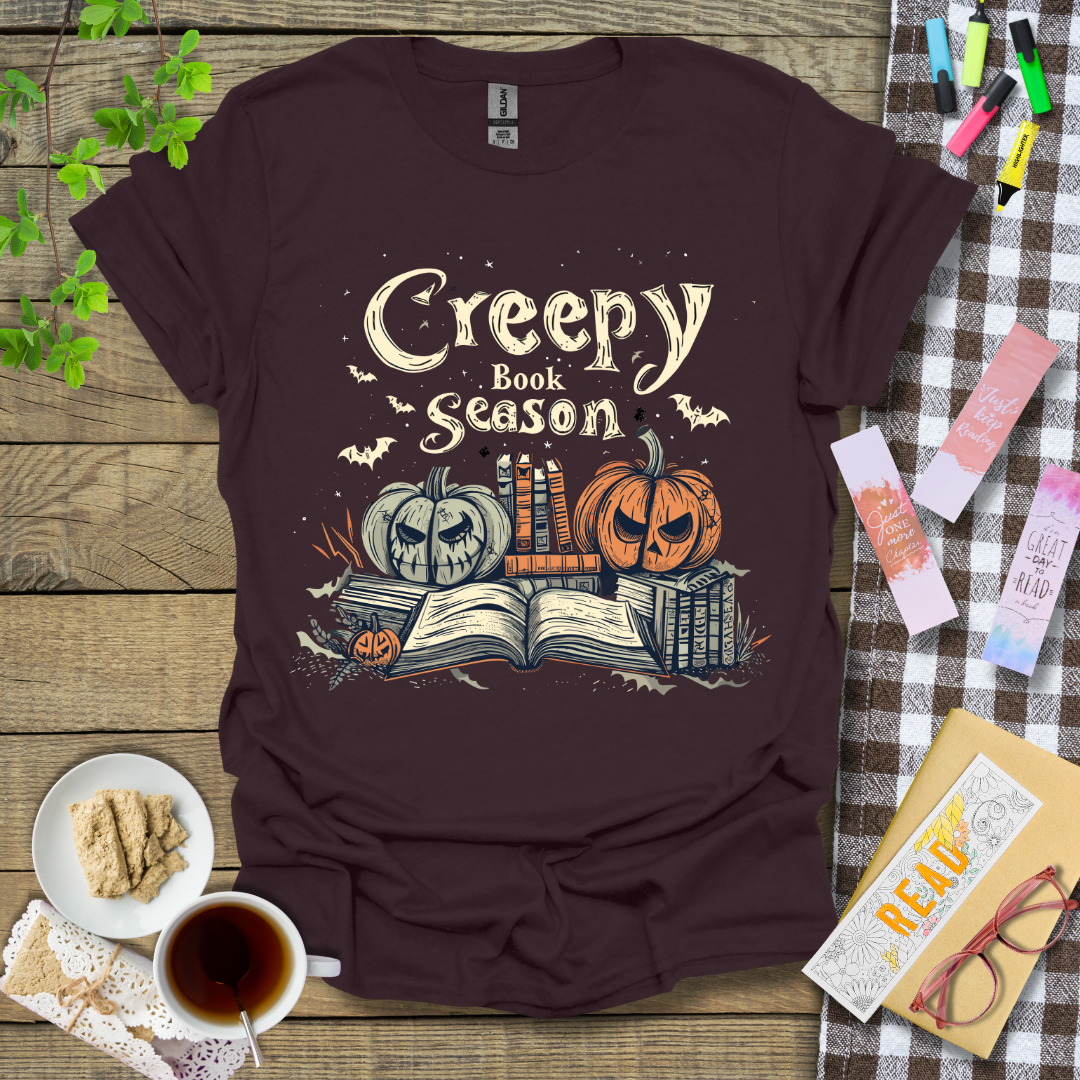 Creepy Book Season Graphic T Shirt