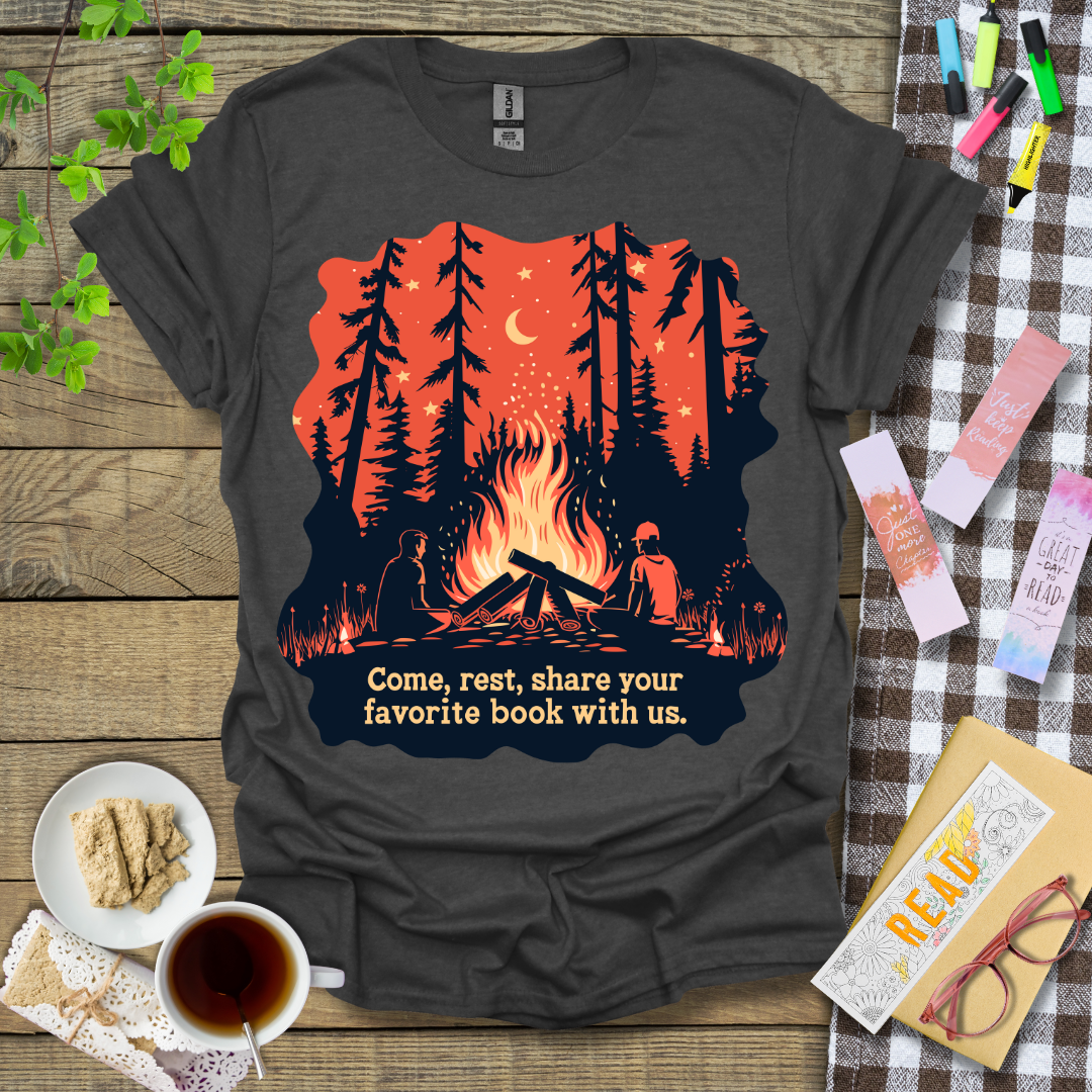 Come, Rest, Share Your Favorite Book With Us Graphic T Shirt