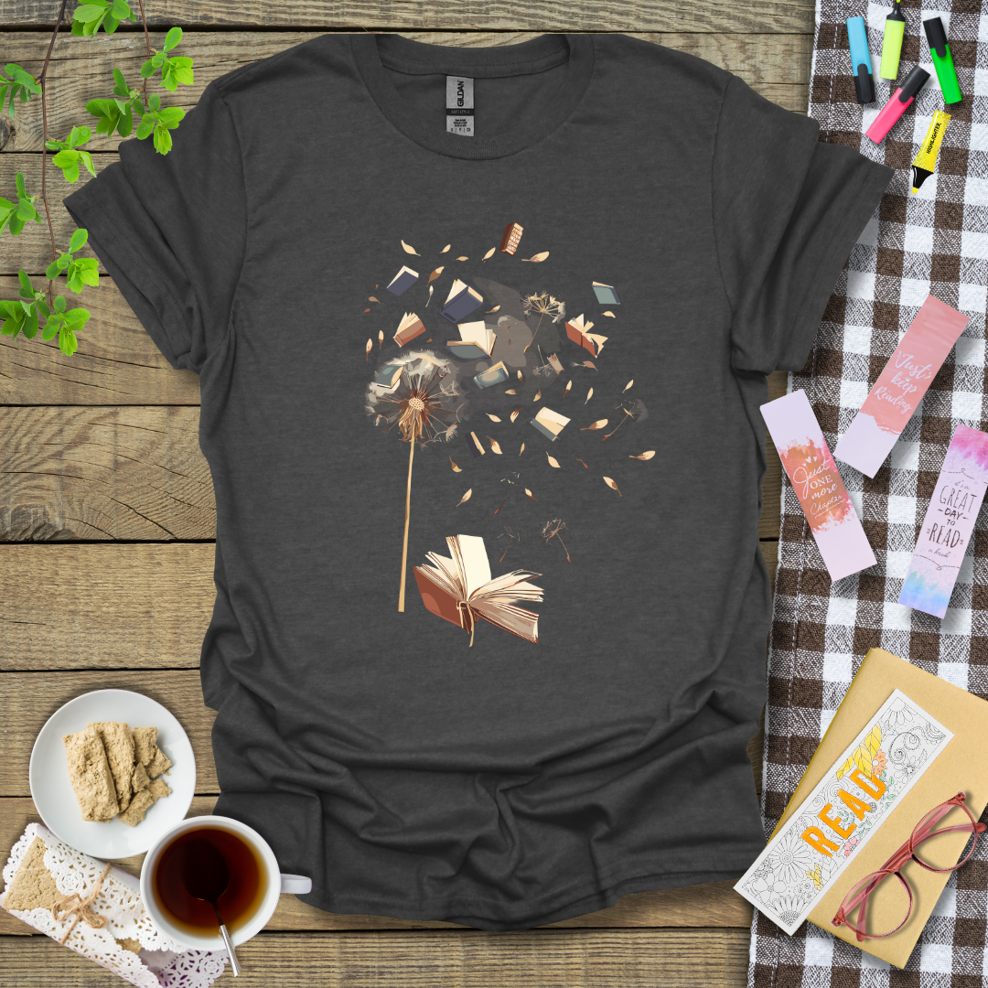 Dandelion Books Floating In The Air Graphic T Shirt