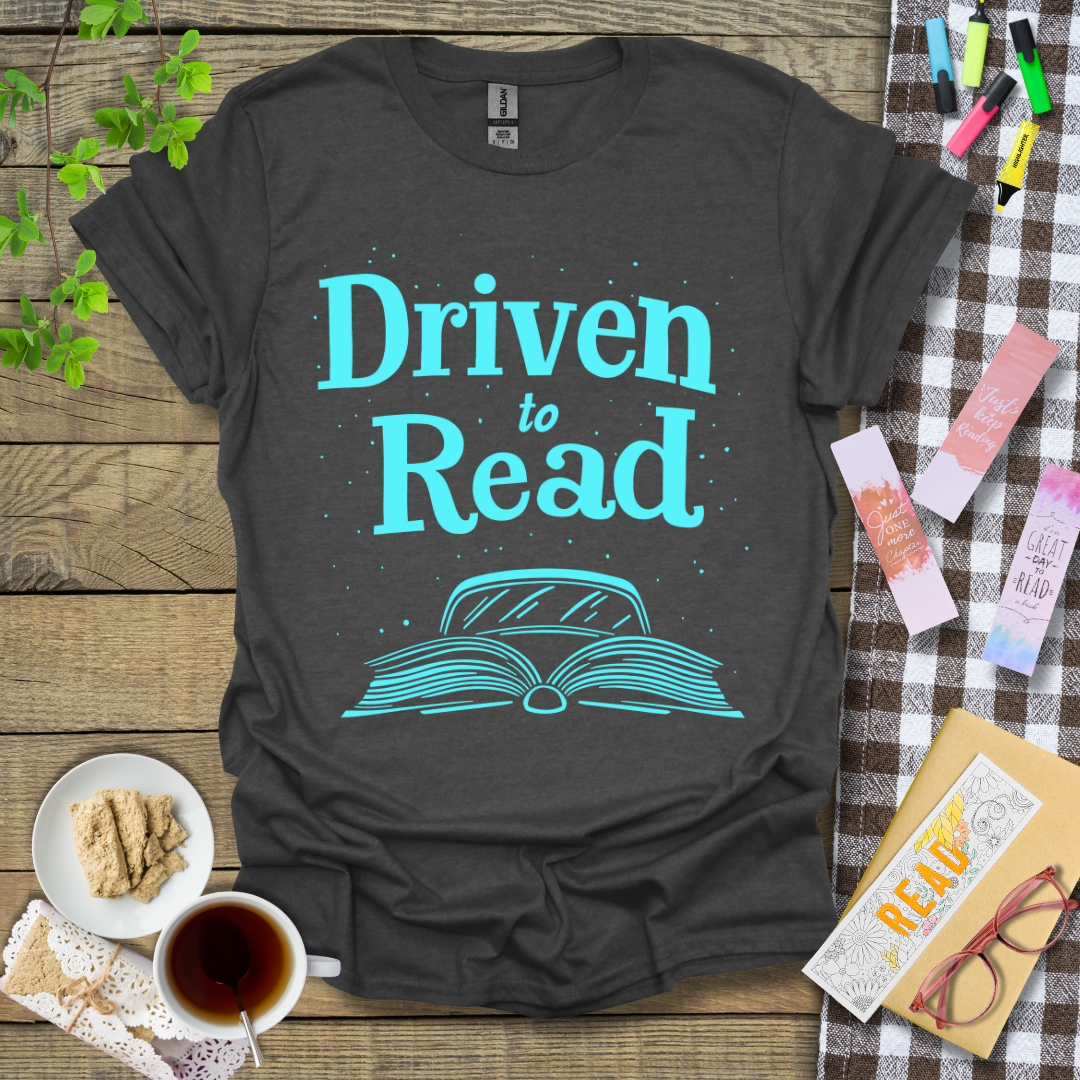 Driven To Read Blue Style Graphic T Shirt
