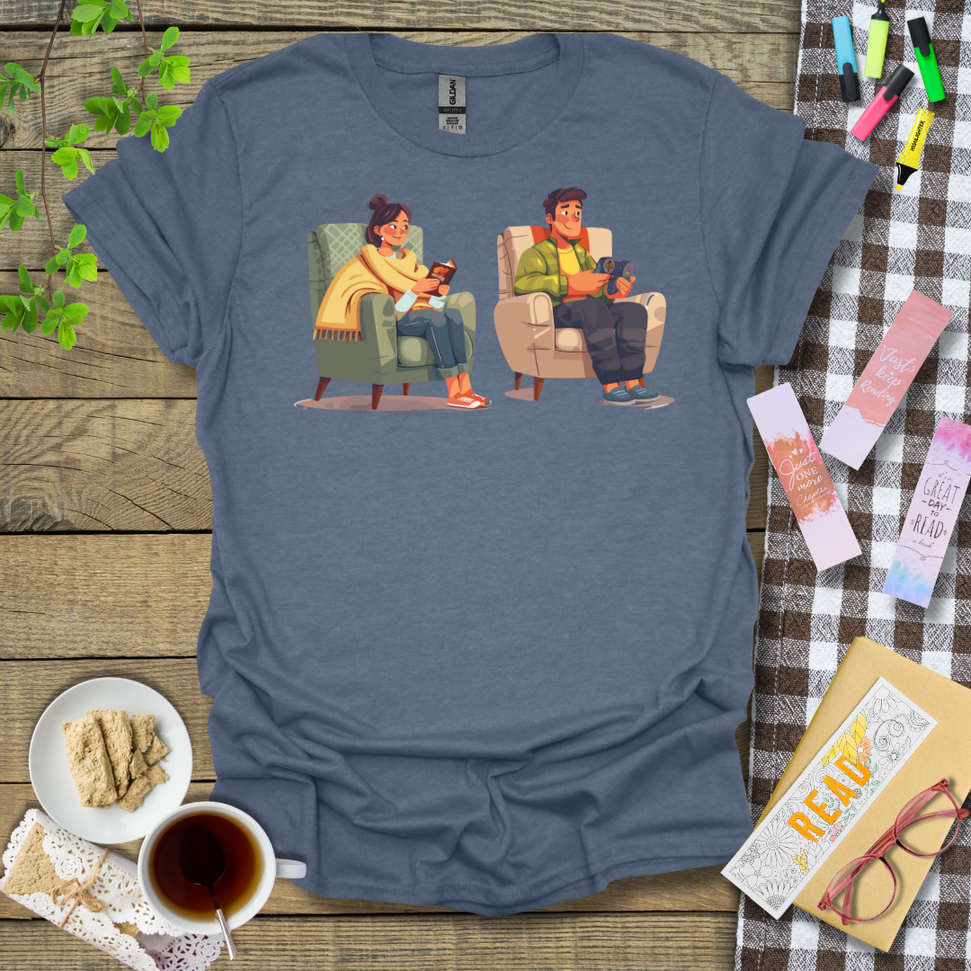 Reader Girlfriend Gamer Boyfriend Graphic T Shirt
