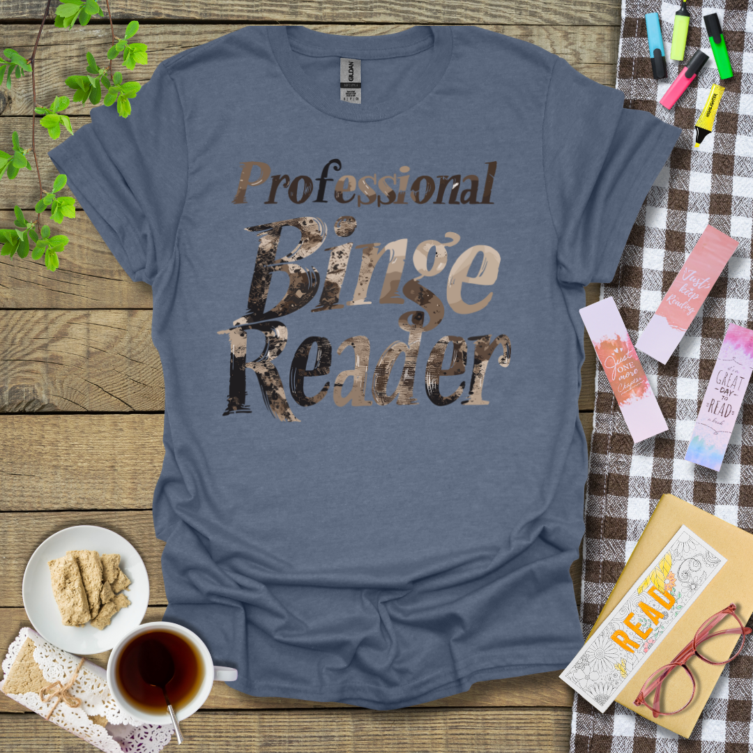 Professional Binge Reader Graphic T Shirt