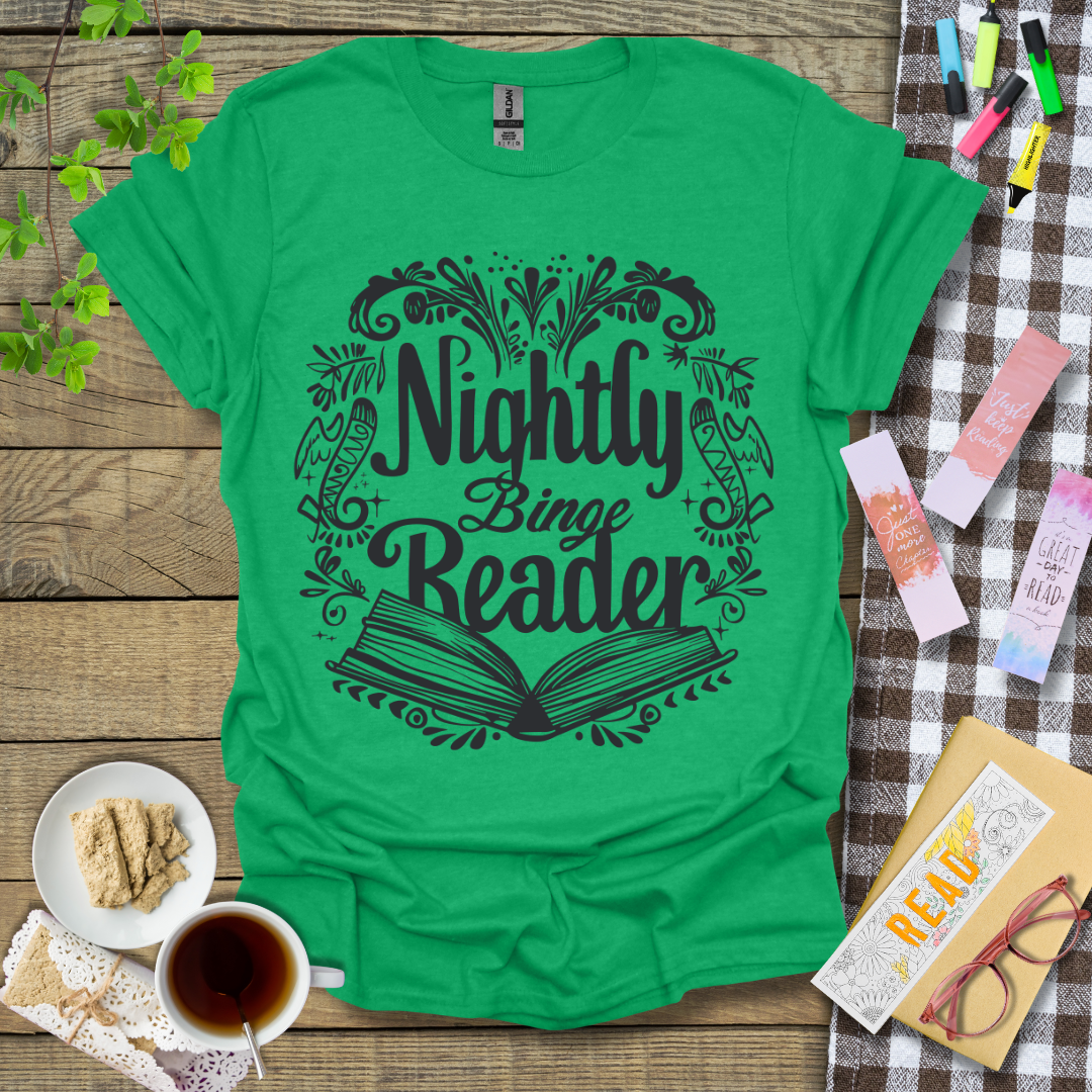 Nightly Binge Reader Graphic T Shirt