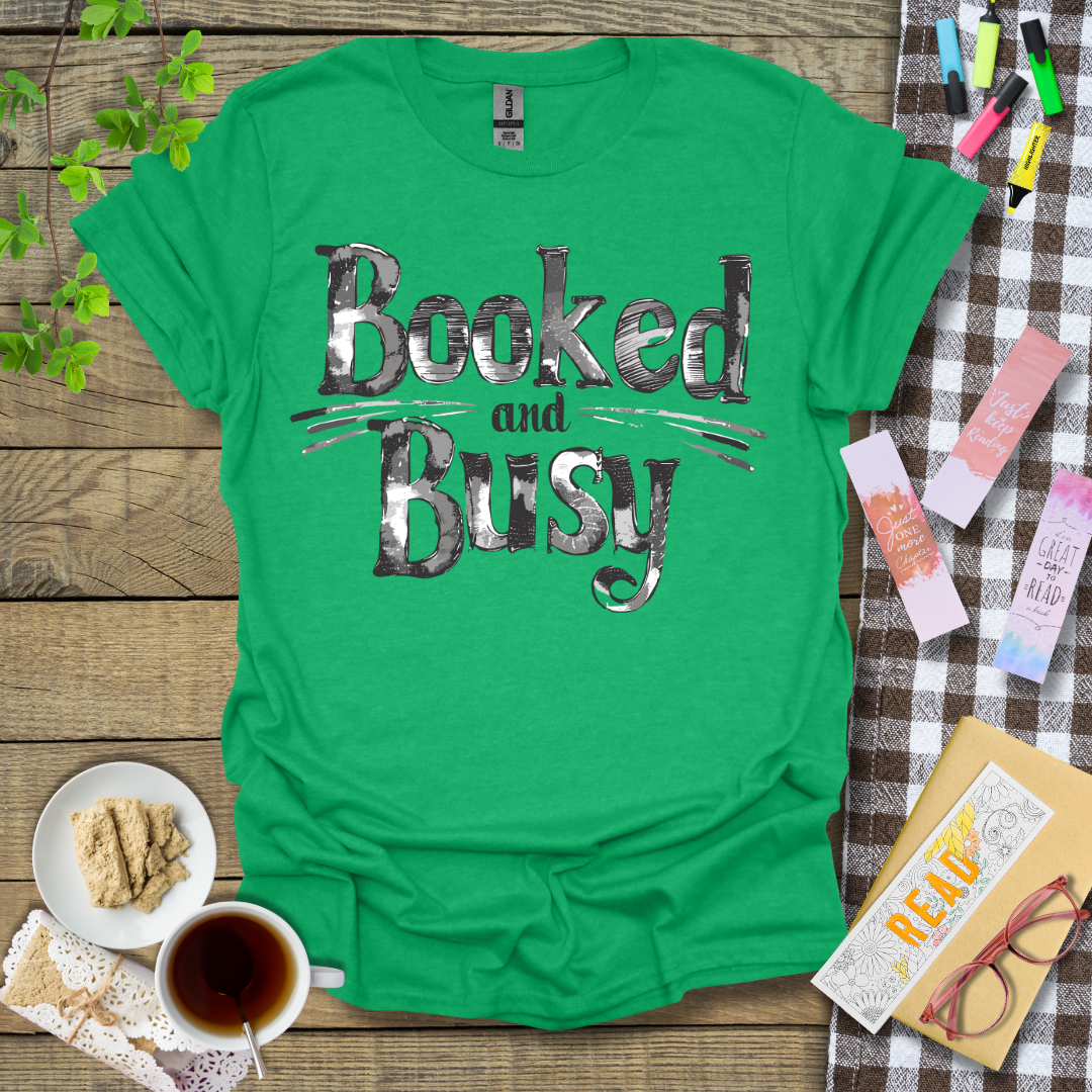 Booked and Busy Sketch Graphic T Shirt