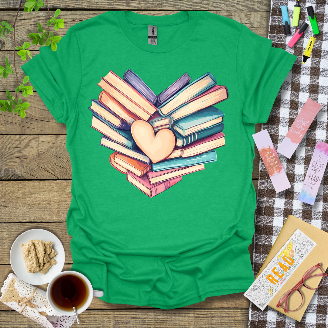 Heart Shape Book Graphic T Shirt