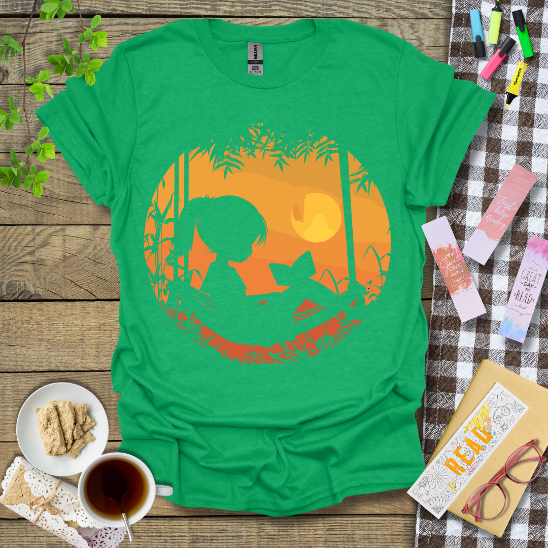 Girl Reading On A Hammock Graphic T Shirt