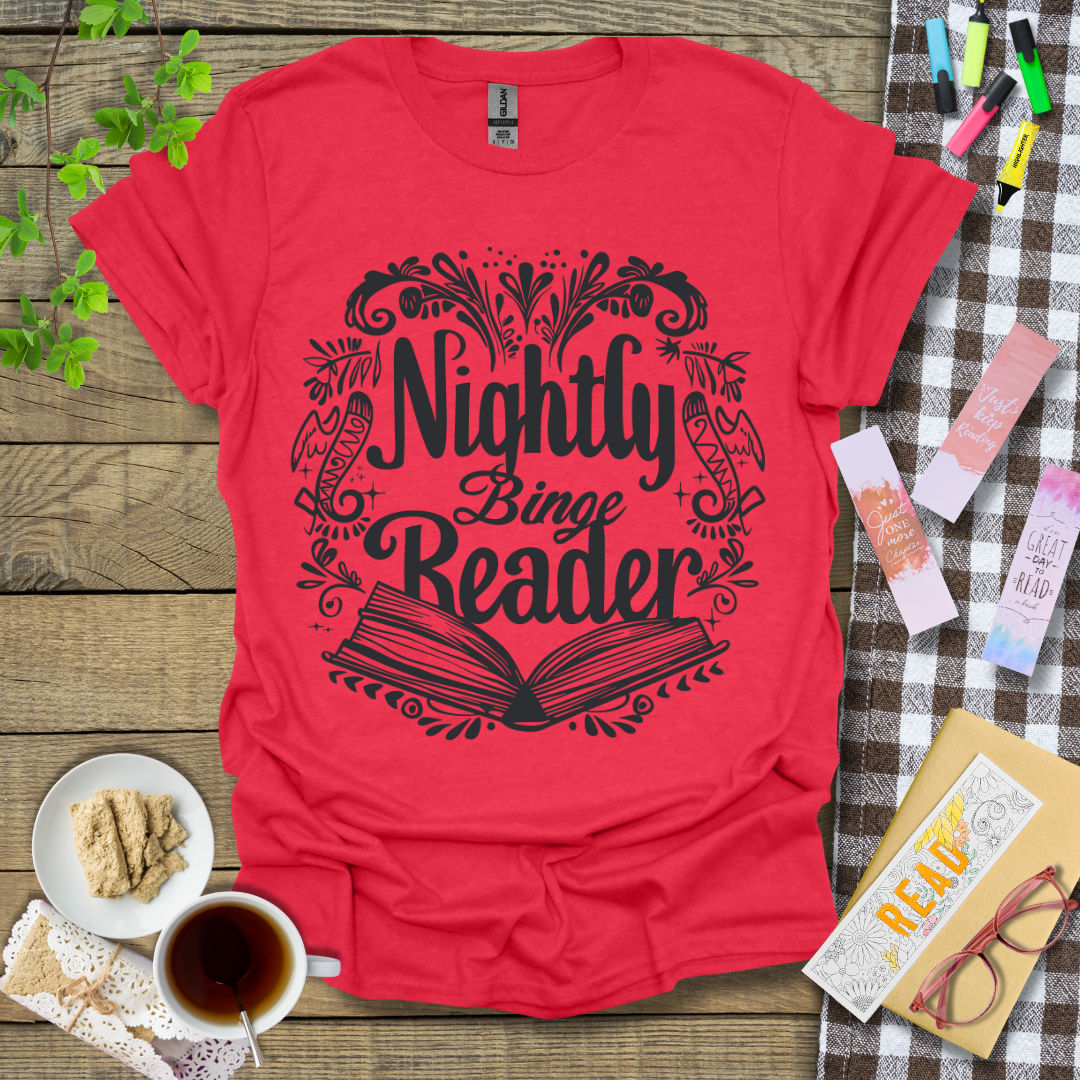 Nightly Binge Reader Graphic T Shirt