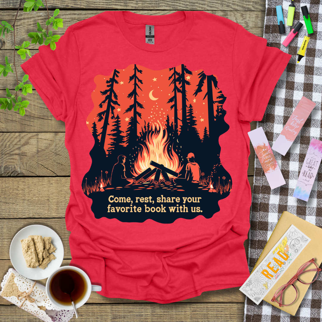 Come, Rest, Share Your Favorite Book With Us Graphic T Shirt