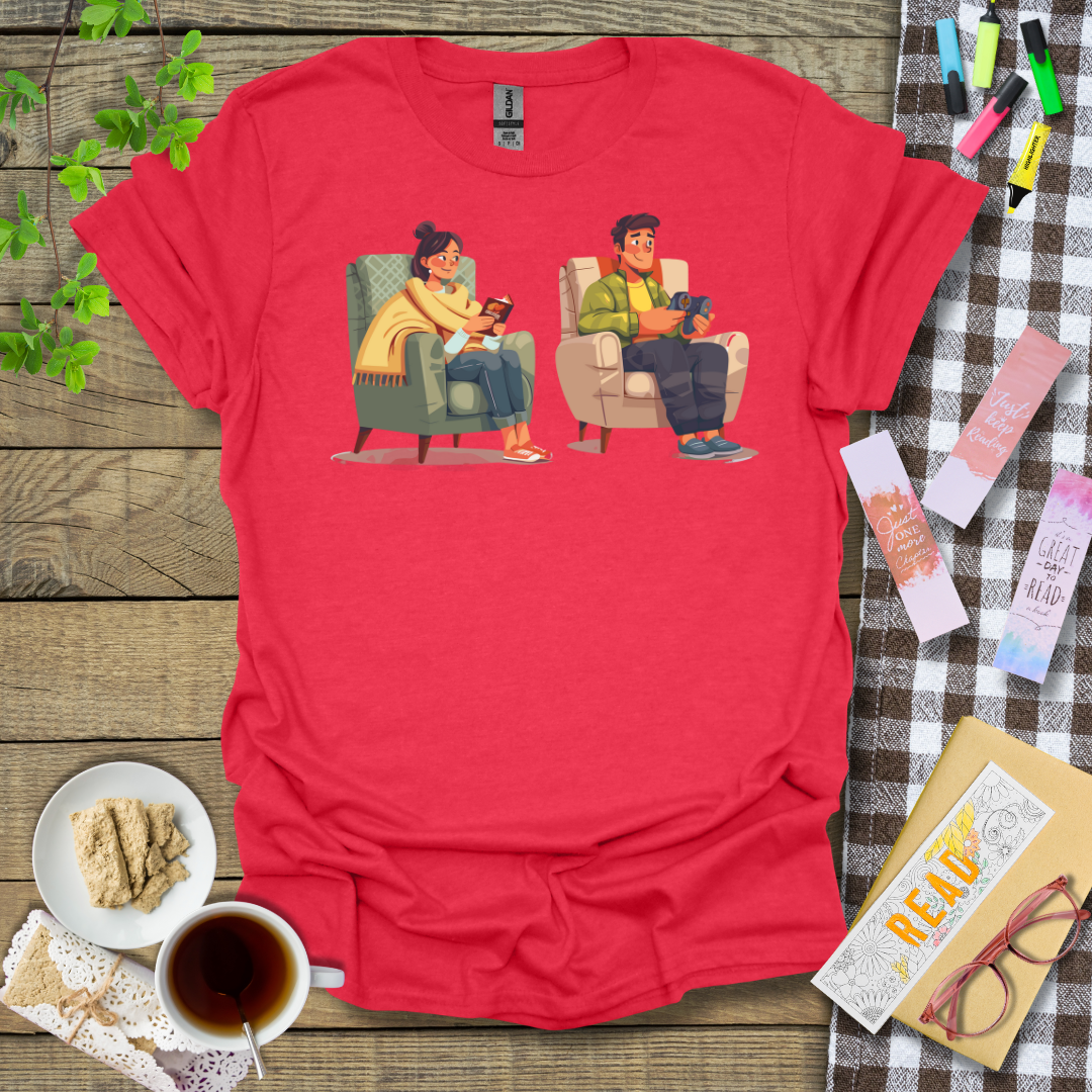 Reader Girlfriend Gamer Boyfriend Graphic T Shirt