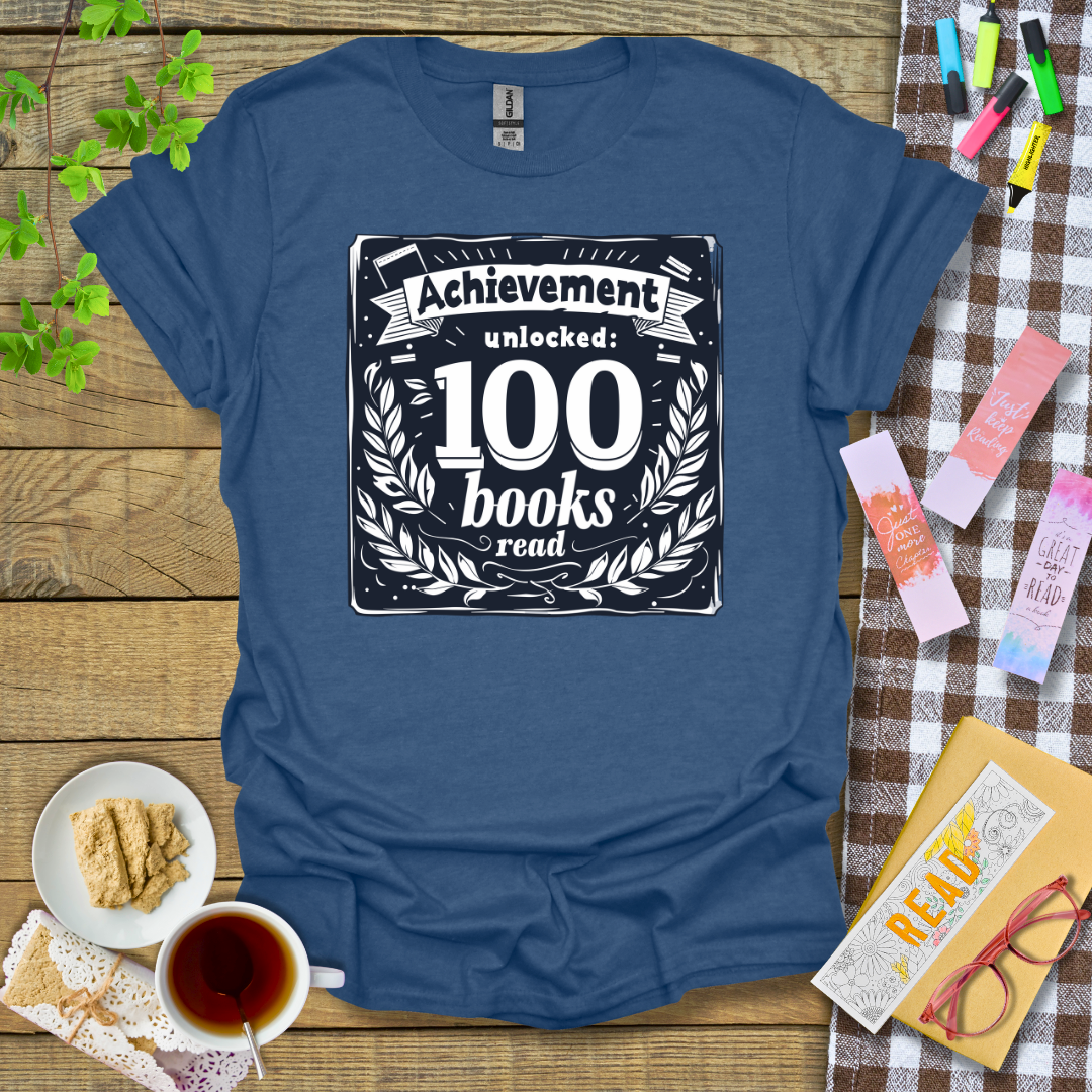 Achievement Unlocked: 100 Books Read Graphic T Shirt