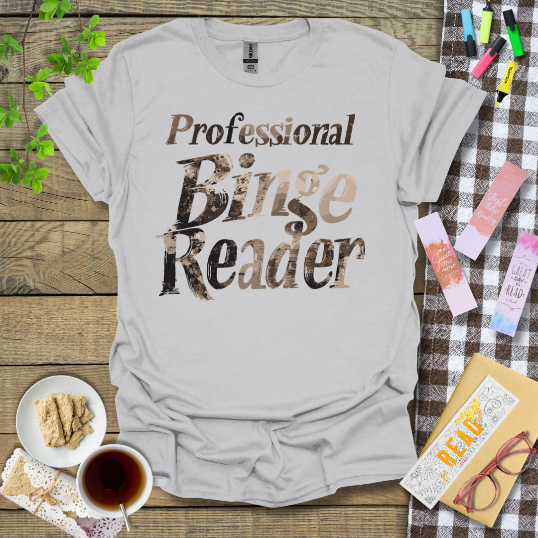 Professional Binge Reader Graphic T Shirt