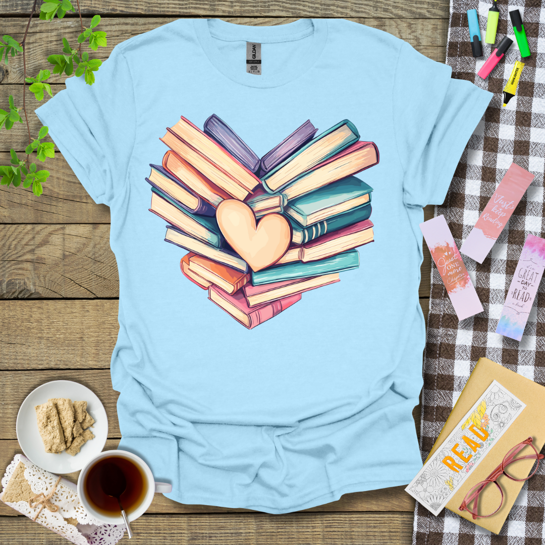 Heart Shape Book Graphic T Shirt