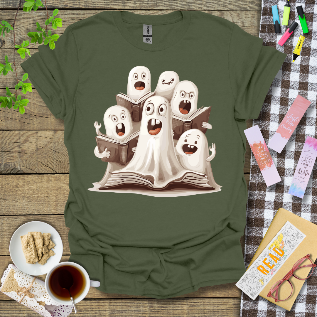 Excited Halloween Theme Ghost Graphic T Shirt