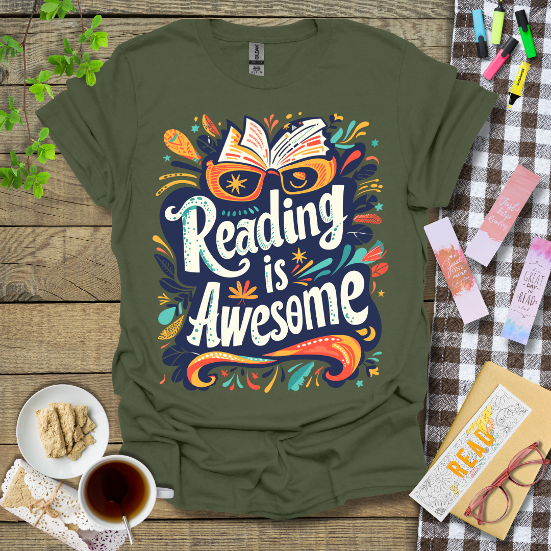 Reading Is Awesome Graphic T Shirt