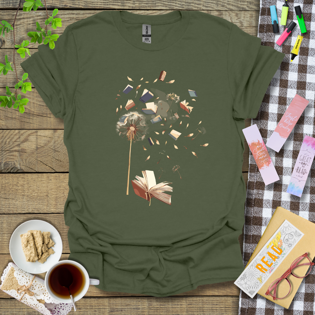 Dandelion Books Floating In The Air Graphic T Shirt