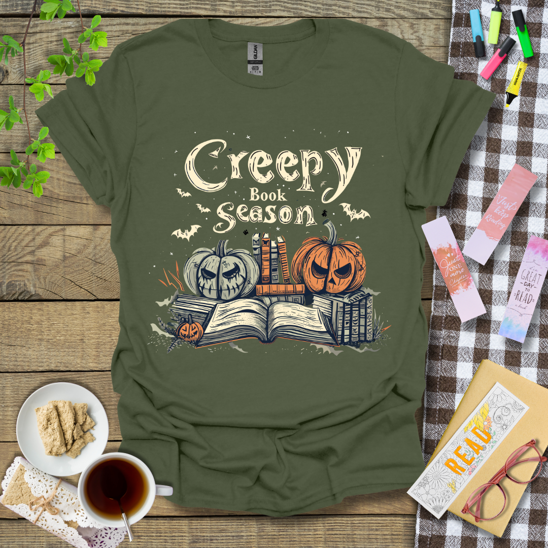 Creepy Book Season Graphic T Shirt