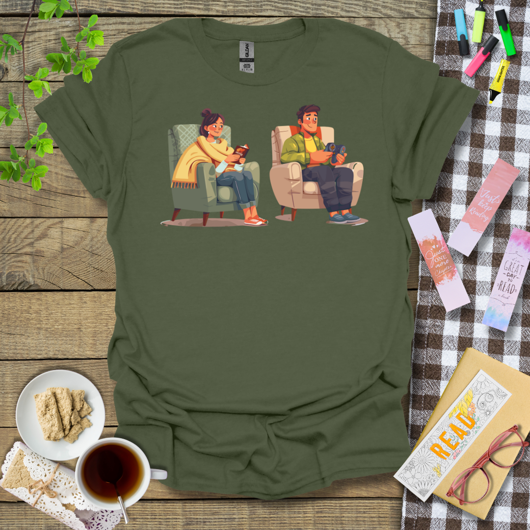 Reader Girlfriend Gamer Boyfriend Graphic T Shirt