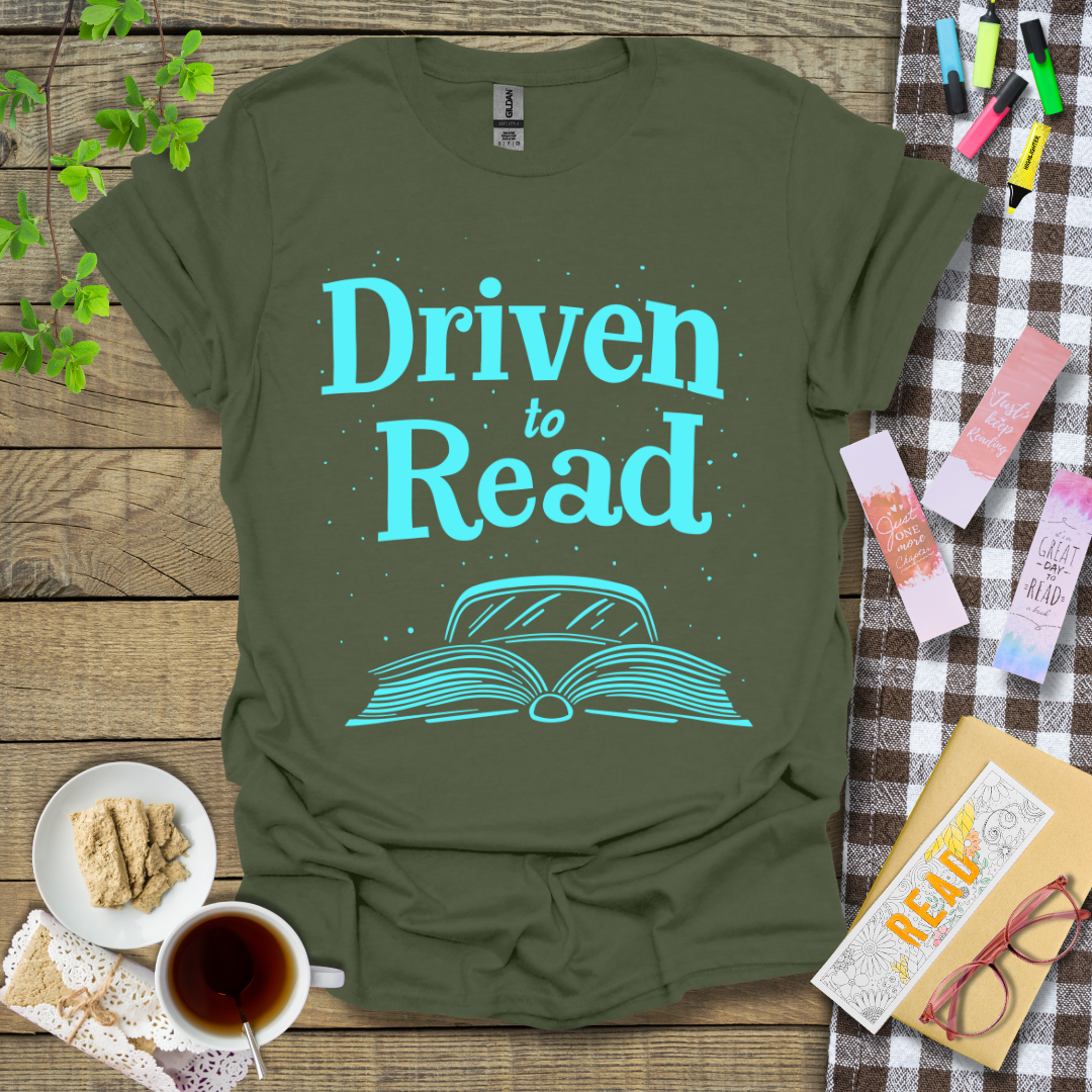 Driven To Read Blue Style Graphic T Shirt