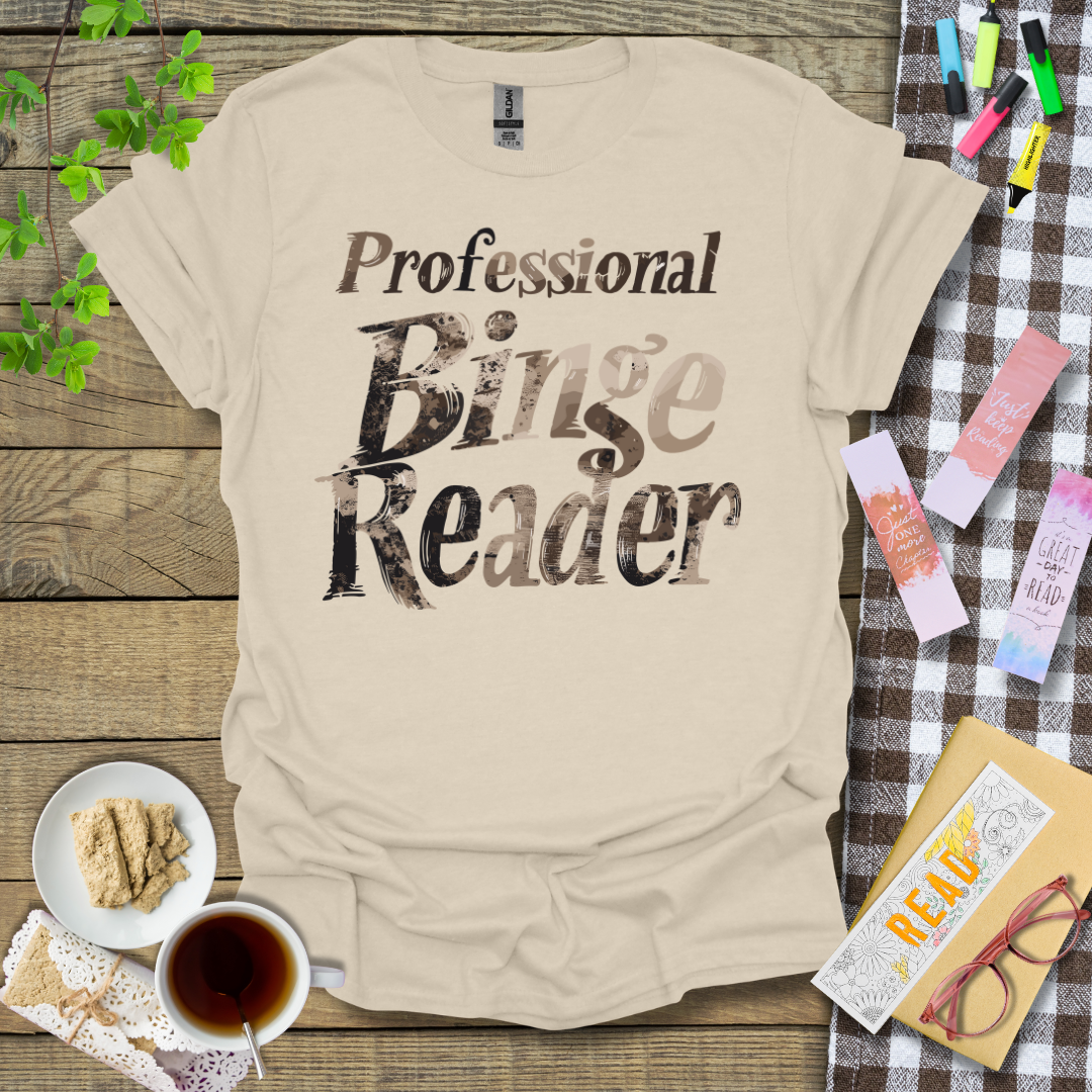 Professional Binge Reader Graphic T Shirt