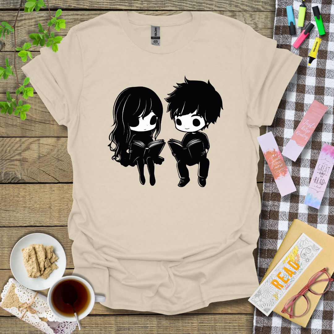 Couples Reading Graphic T Shirt