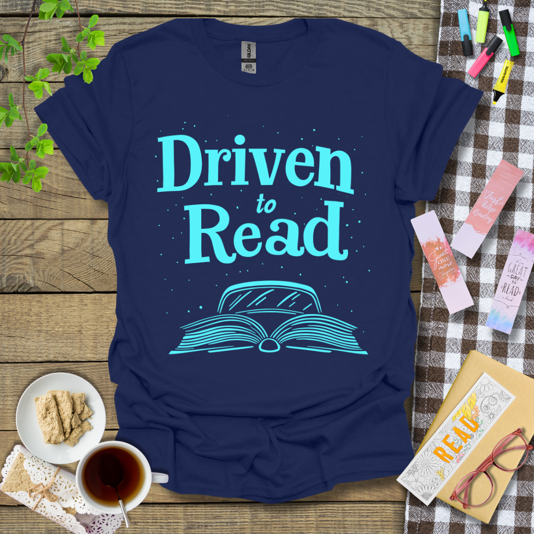 Driven To Read Blue Style Graphic T Shirt