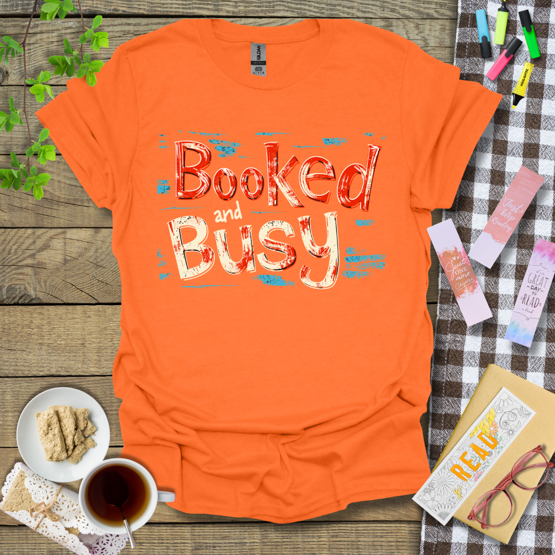 Booked and Busy Red Version Graphic T Shirt