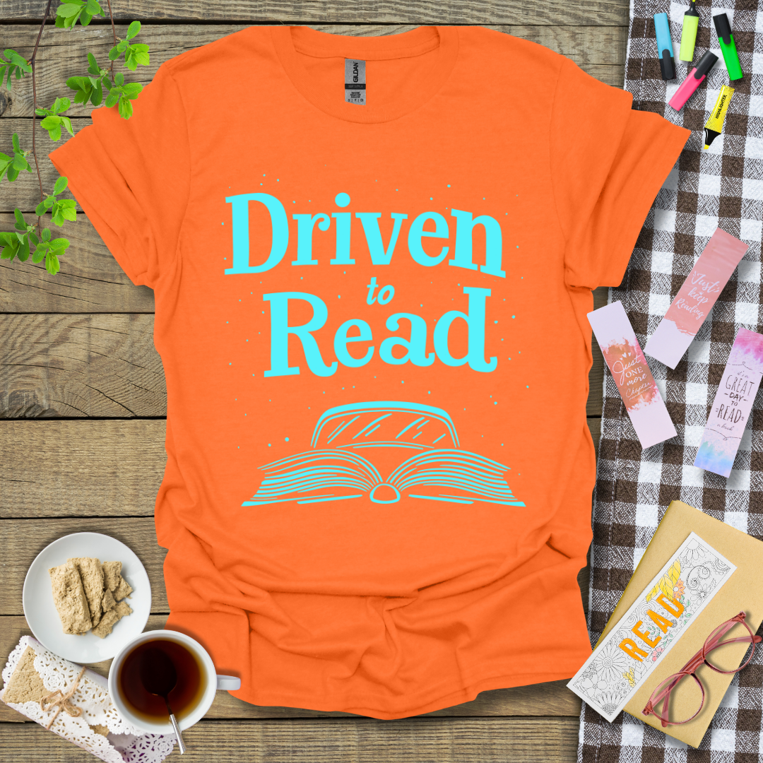 Driven To Read Blue Style Graphic T Shirt