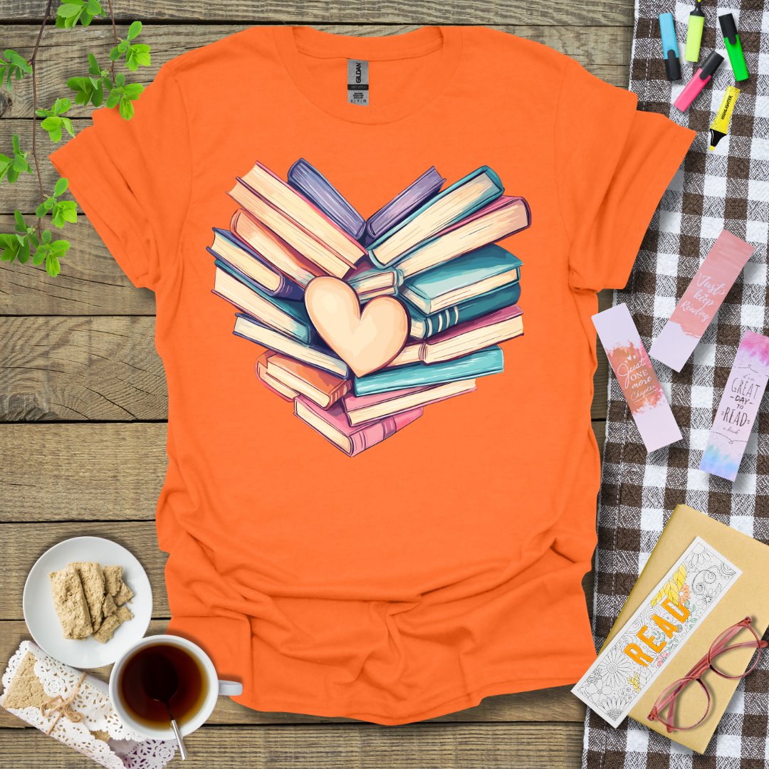 Heart Shape Book Graphic T Shirt