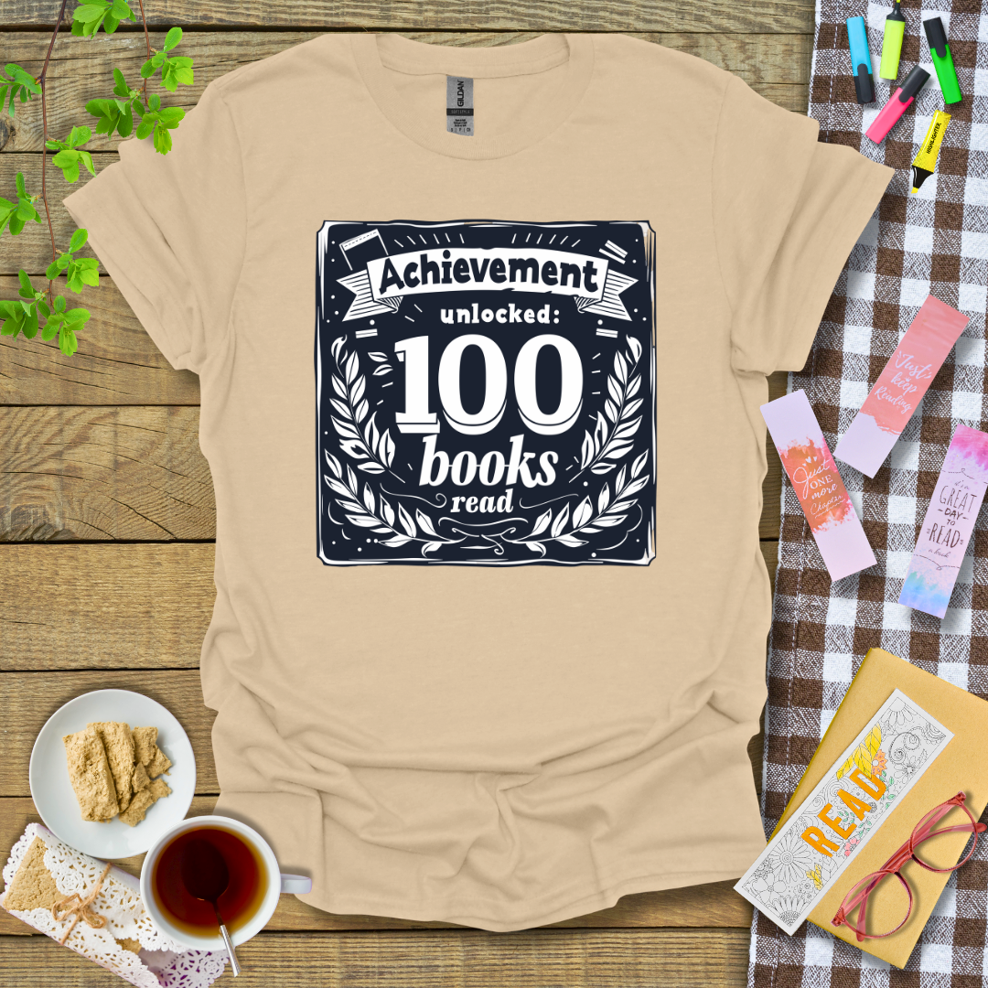 Achievement Unlocked: 100 Books Read Graphic T Shirt