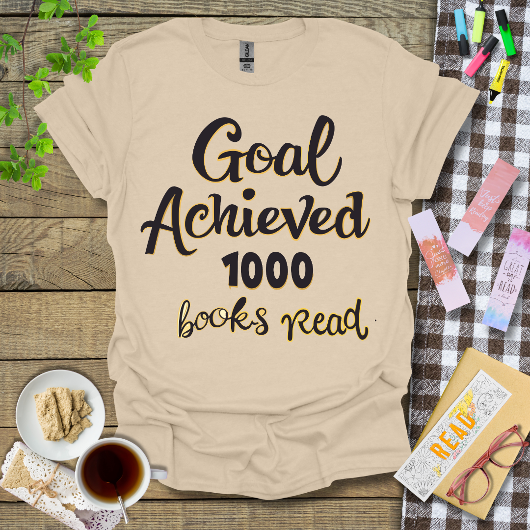 Goal Achieved 1000 Books Read Graphic T Shirt