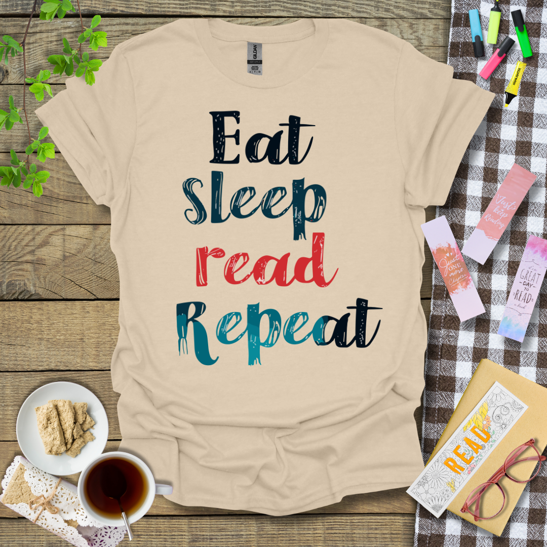 Eat Sleep Read Repeat Graphic T Shirt