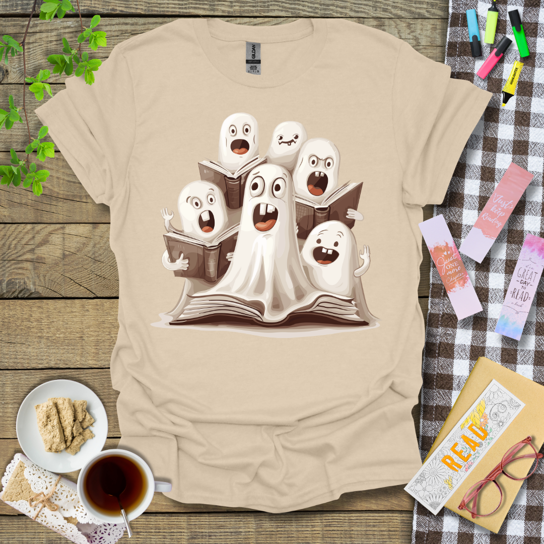 Excited Halloween Theme Ghost Graphic T Shirt