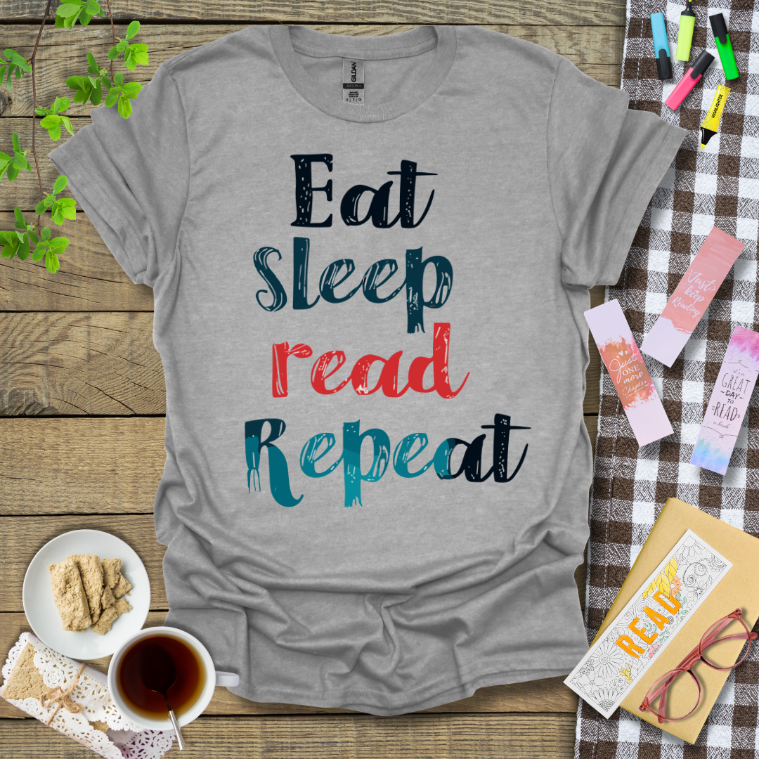 Eat Sleep Read Repeat Graphic T Shirt