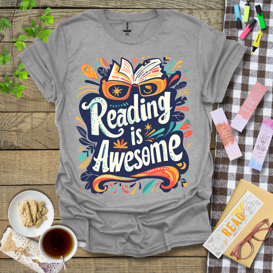 Reading Is Awesome Graphic T Shirt