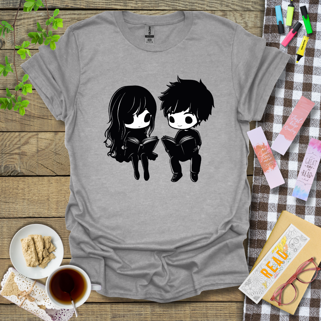 Couples Reading Graphic T Shirt