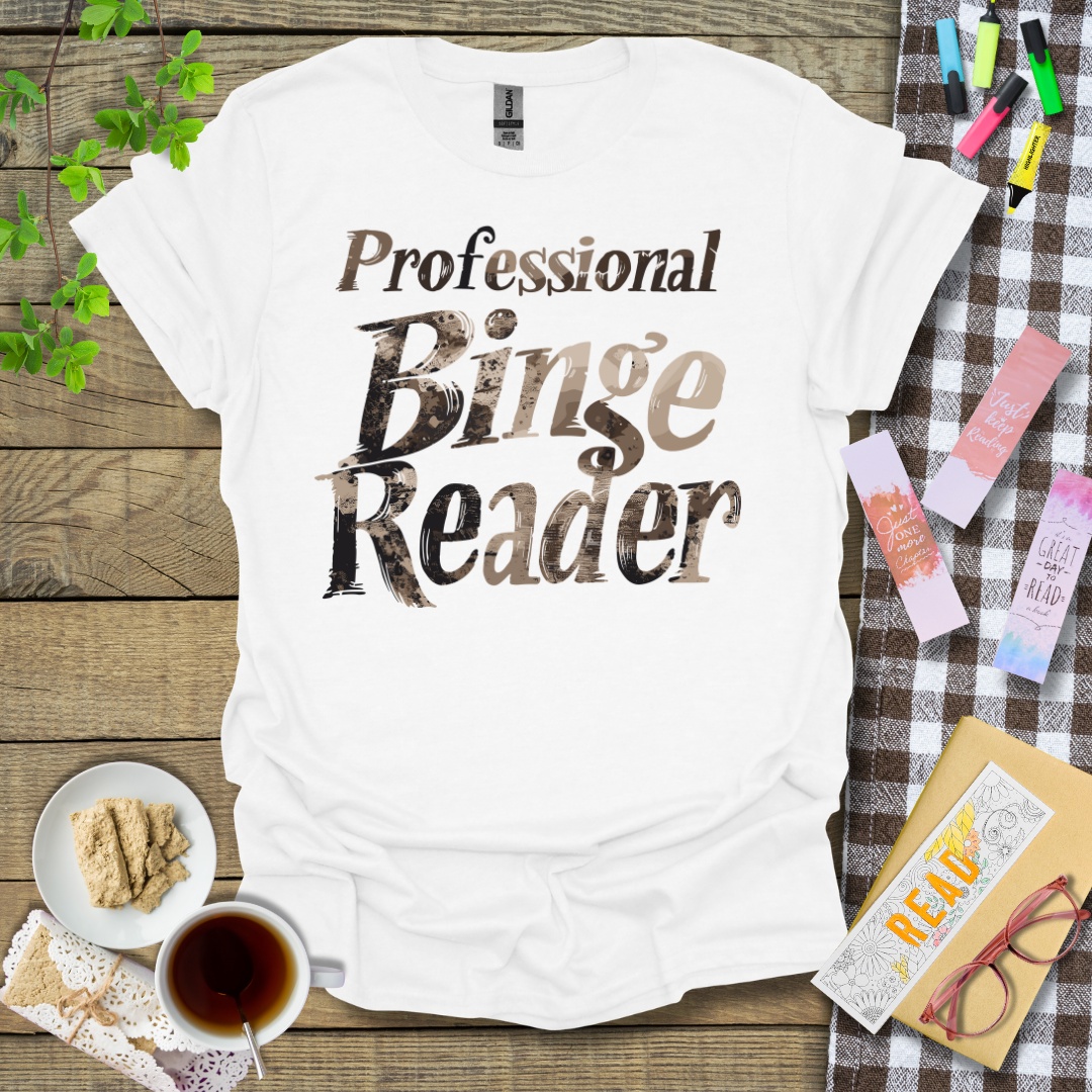 Professional Binge Reader Graphic T Shirt