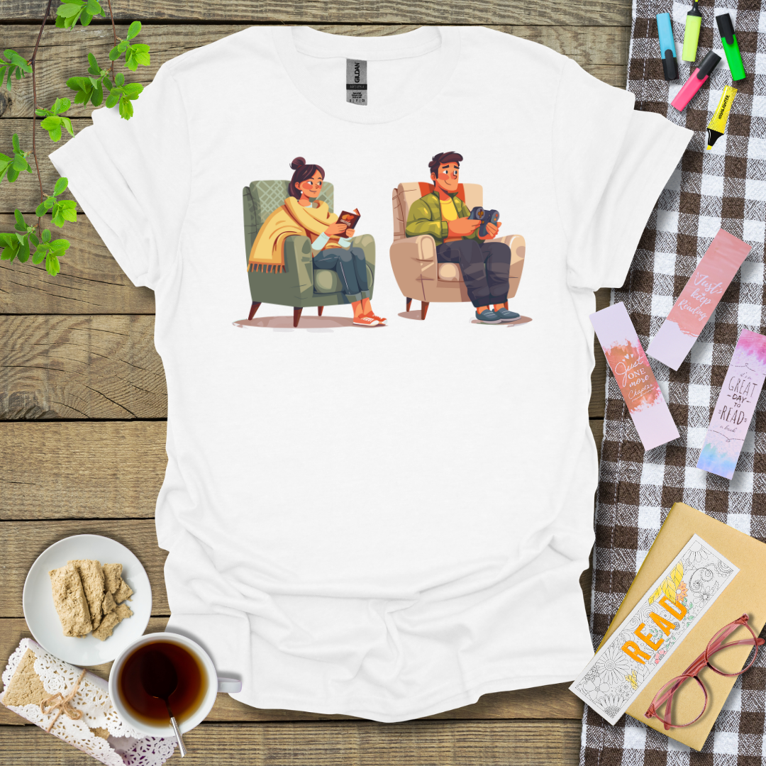 Reader Girlfriend Gamer Boyfriend Graphic T Shirt