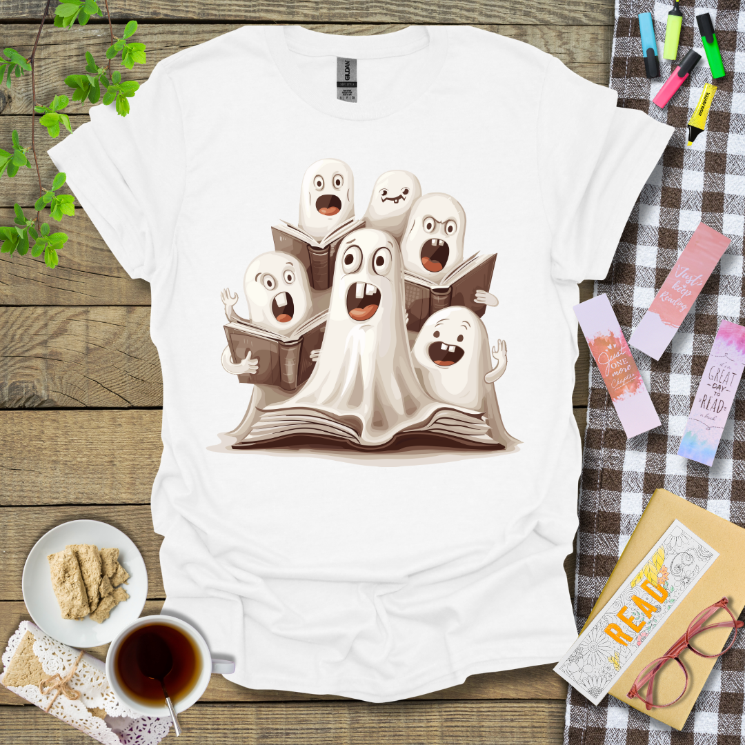 Excited Halloween Theme Ghost Graphic T Shirt