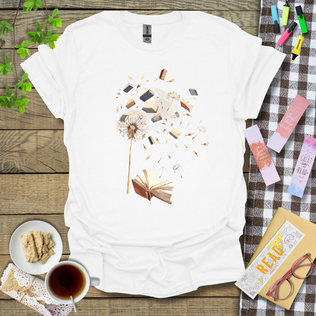 Dandelion Books Floating In The Air Graphic T Shirt