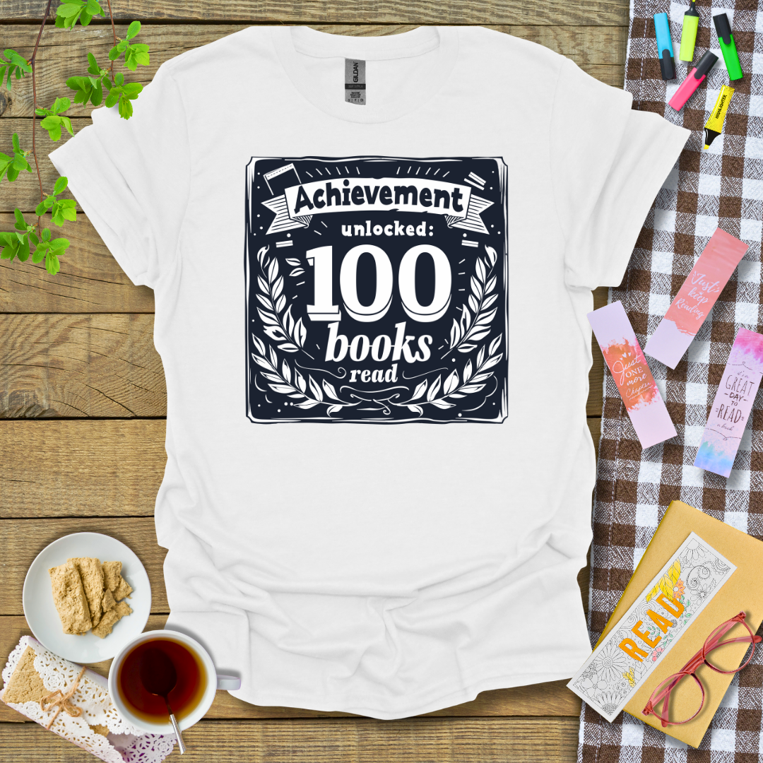 Achievement Unlocked: 100 Books Read Graphic T Shirt