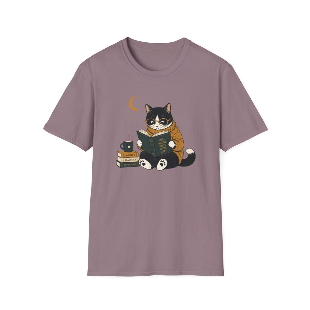 Smart Cat Reading T Shirt