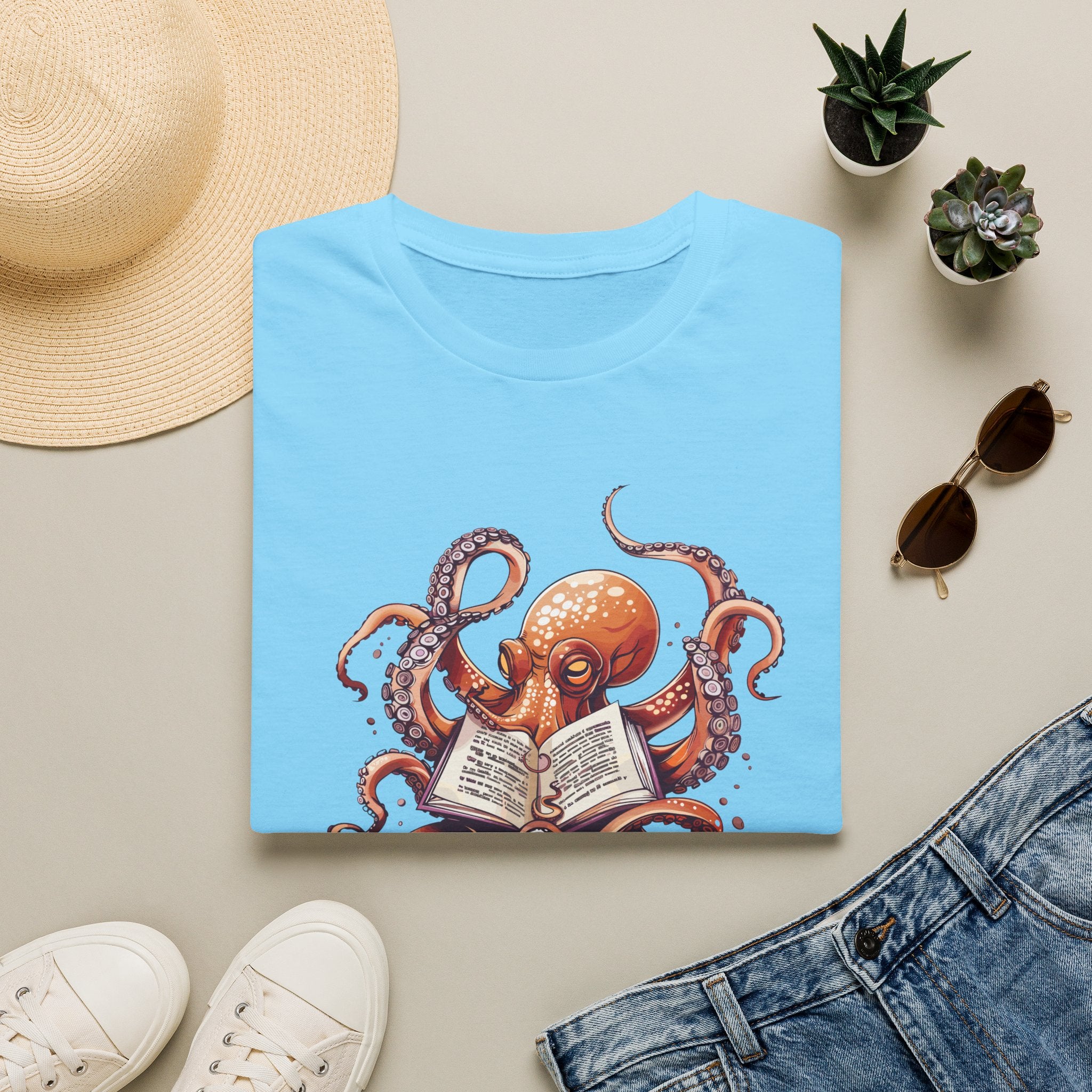 Reading Octopus T Shirt