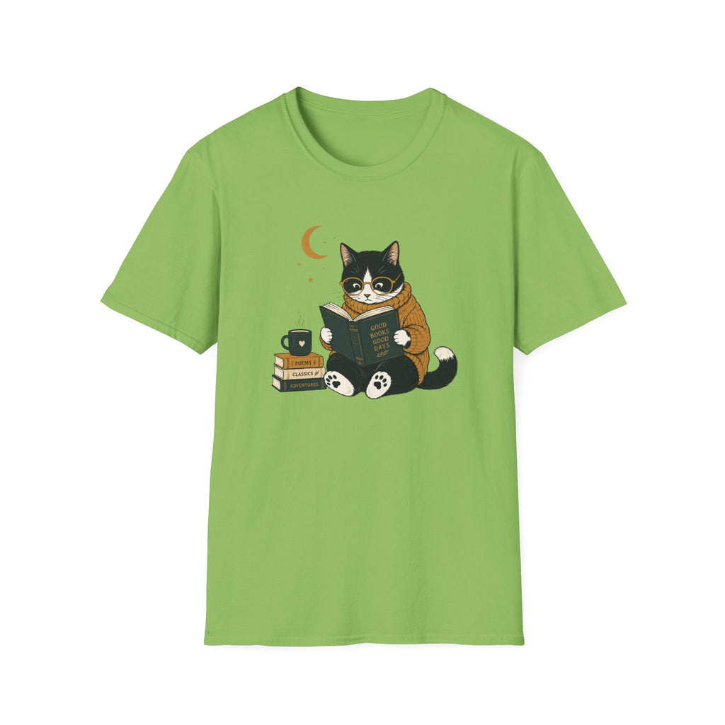 Smart Cat Reading T Shirt