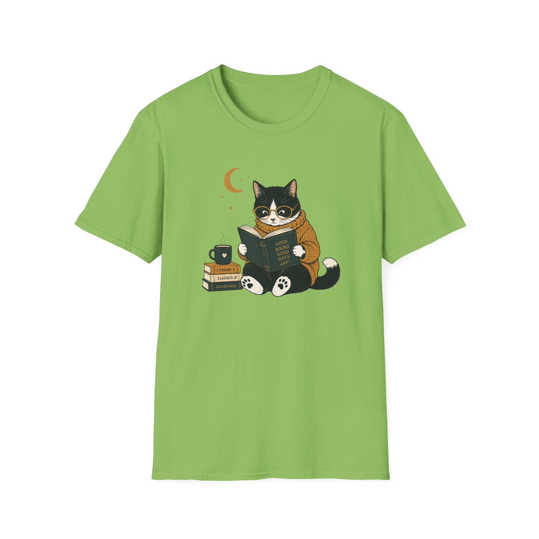 Smart Cat Reading T Shirt